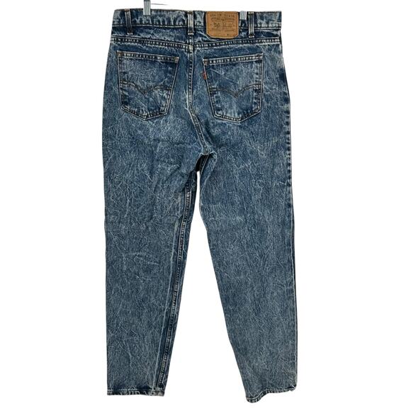 VTG 80s Men's Acid Wash Levi's 550 Blue Denim Jeans Orange Tab 33x32 act (32x32) - Picture 6 of 9